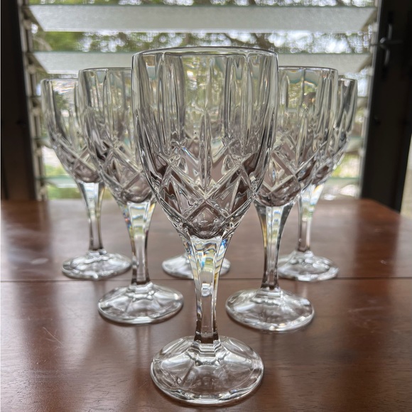 BOHEMIA CRYSTAL SHEFFIELD WINE GLASSES Set Of 6 Czech - Picture 2 of 5